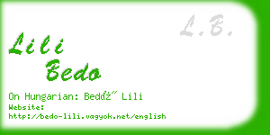 lili bedo business card
